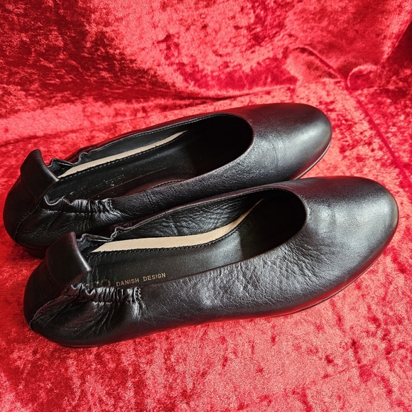 Ecco Womens Annie Ballet Danish Design Flats Black Leather US6 - Picture 3 of 16